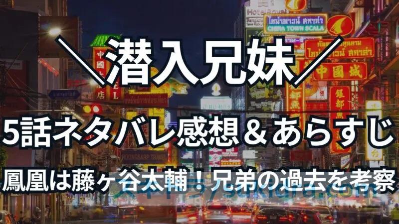 潜入兄妹5話、鳳凰は藤ヶ谷太輔!カラスの正体&兄弟の過去を考察【ネタバレ感想】