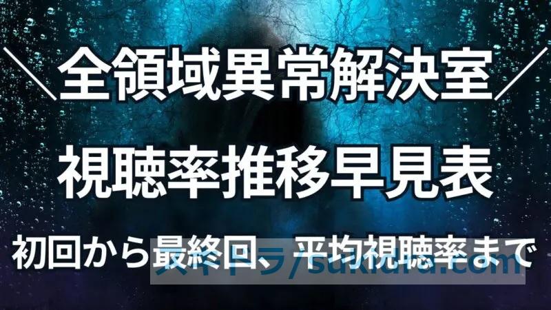 【全領域異常解決室】初回視聴率から最終回までの推移まとめ！平均視聴率も徹底解説