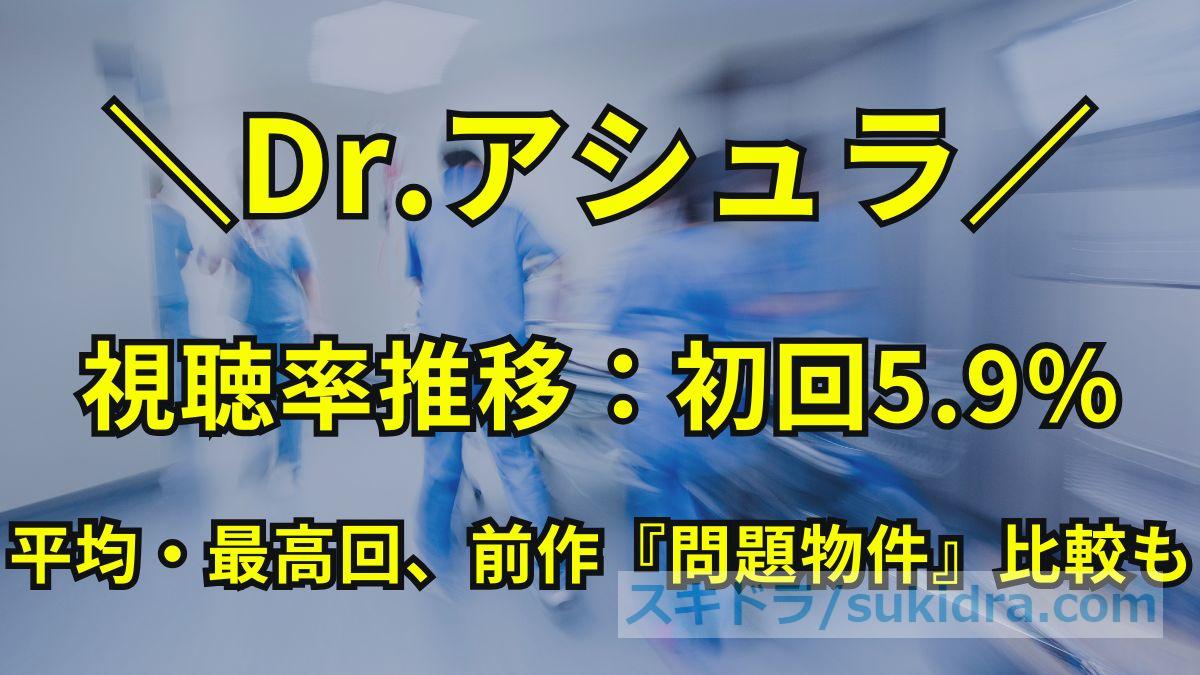 【Dr.アシュラ】視聴率速報?初回5.9%!全話推移・平均・最高回、前作『問題物件』比較も